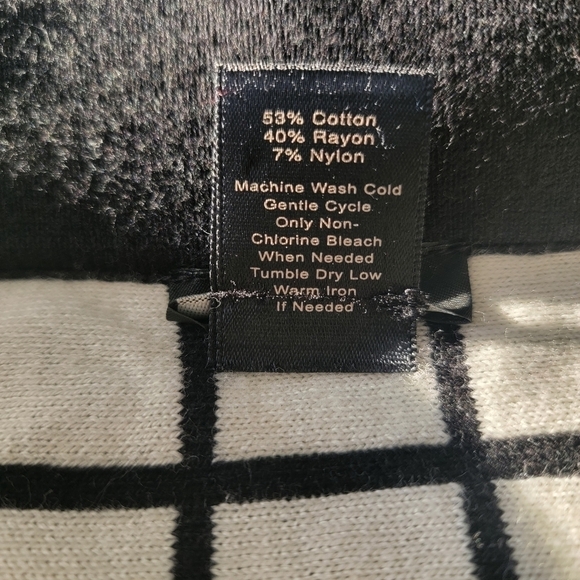 Ann Taylor Black White Windowpane Pull On Knit Sweater Skirt Size Small - Picture 4 of 5